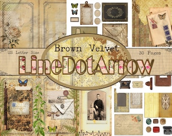 Brown Velvet -30 pages in US Letter Size- instant download
