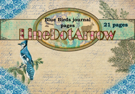 Blue Birds Journal Pages /vintage Blue Themed Junkjournal
