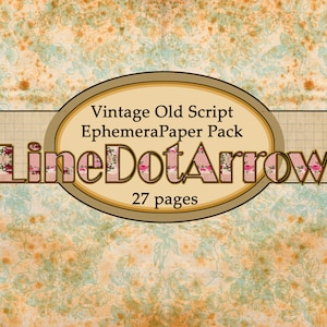 Vintage oude script Ephemera papier pakket/instant download 27 pagina's afbeelding 9