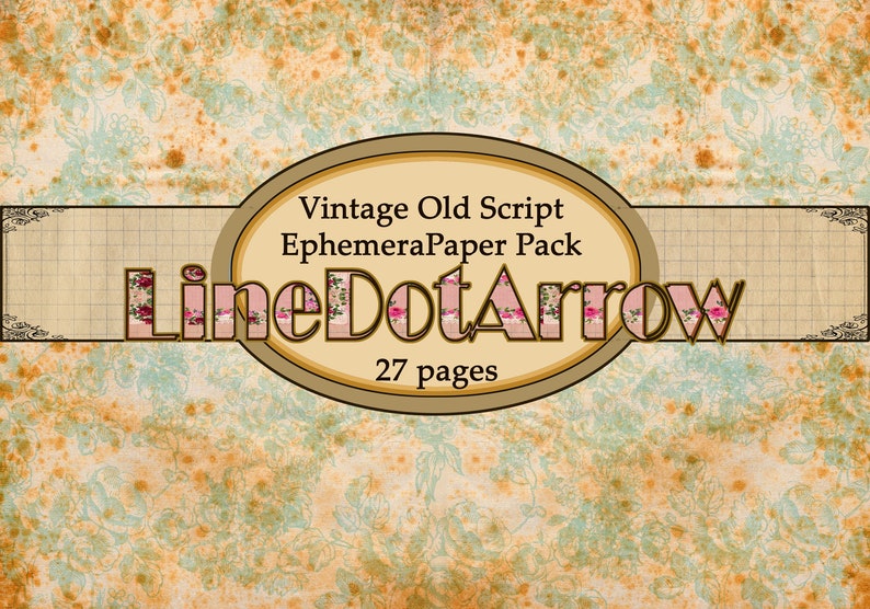 Vintage oude script Ephemera papier pakket/instant download 27 pagina's afbeelding 9