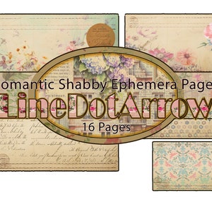 Páginas románticas Shabby Ephemera /descarga instantánea 16 páginas