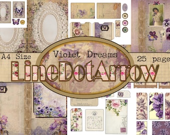 Violet Dreams -25 pages in A4 Size- instant download