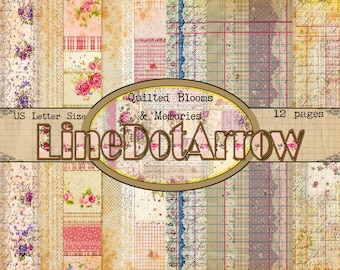 Quilted Blooms & Memories-12 pages in US Letter Size- instant download