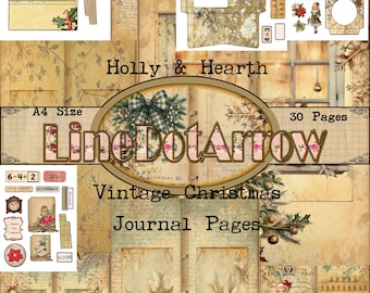 Holly & Hearth Christmas Pages in A4 Size-SlimLine - instant download
