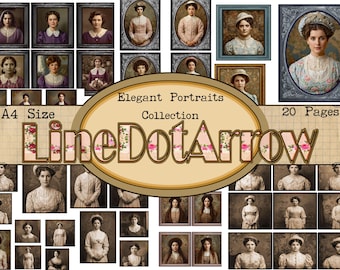 Elegant Portraits Collection -A4 Size digital journal kit-20 pages/direct download