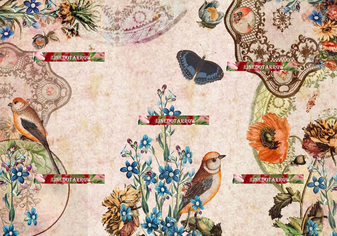 Gilded Tapestry/junk Journal Kitdigital Download8 Pages Etsy