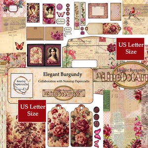 Formato carta de EE. UU.: elegante bordeauxrode Samenwerking con Papercrafts sin parar-23 páginas en formato carta de EE. UU. (tengo 26 páginas)