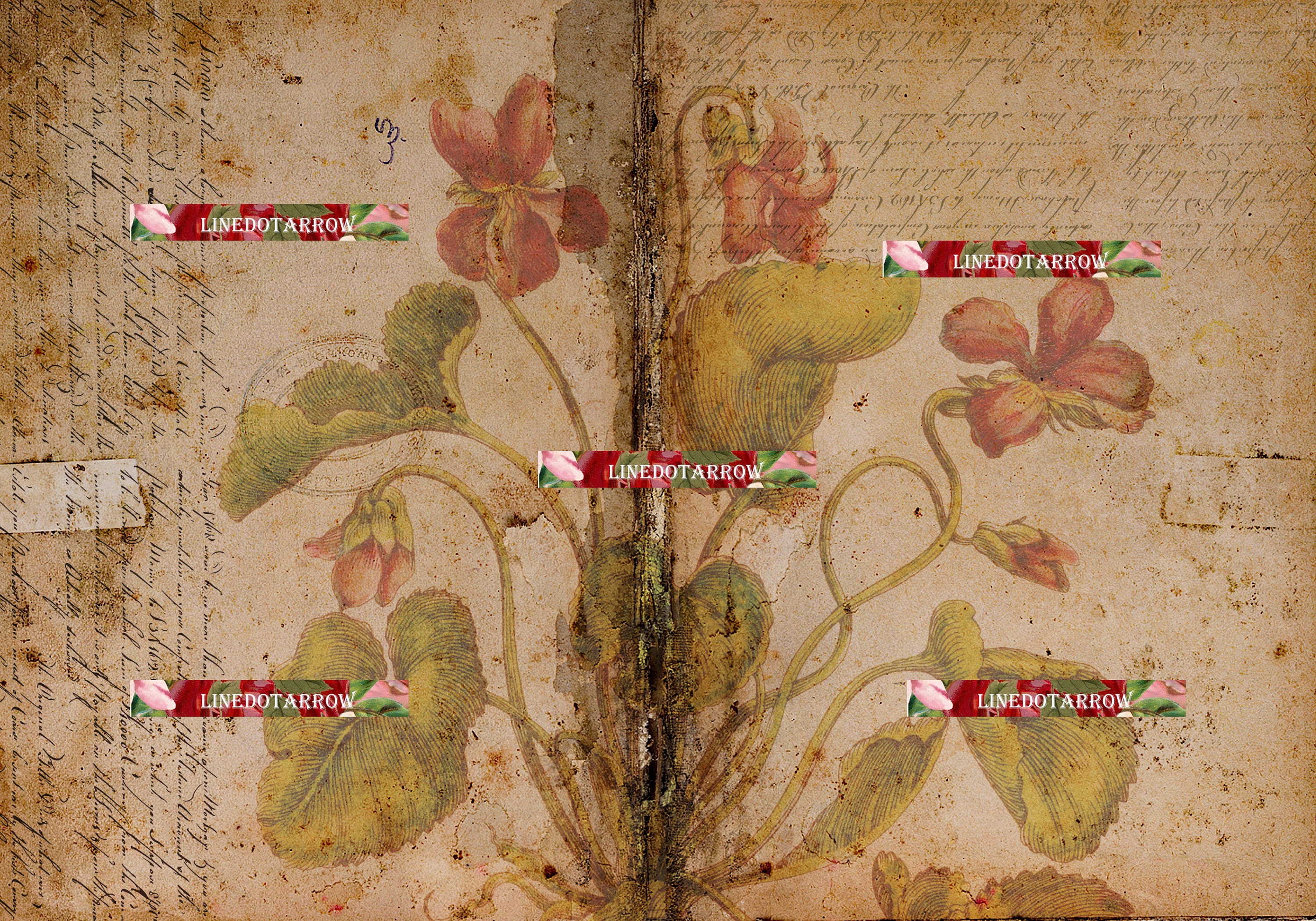 フローラルジャンクジャーナルキット：ヴィンテージブックページ