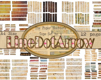 Paper Hoarder's Tape Set no. 1 – Vintage Journaling Stickers (A4, 12 Pages) (Digital Download)