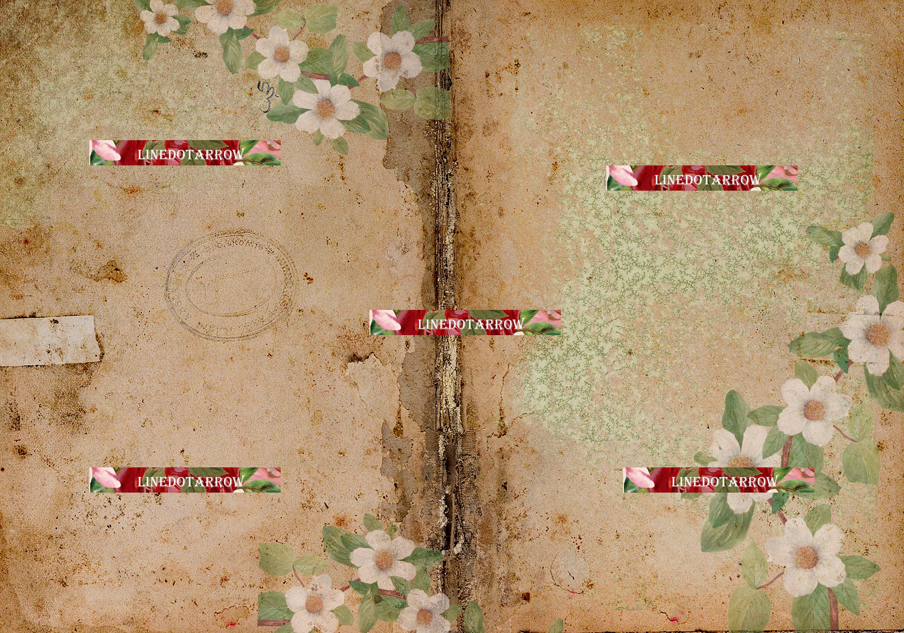 フローラルジャンクジャーナルキット：ヴィンテージブックページ