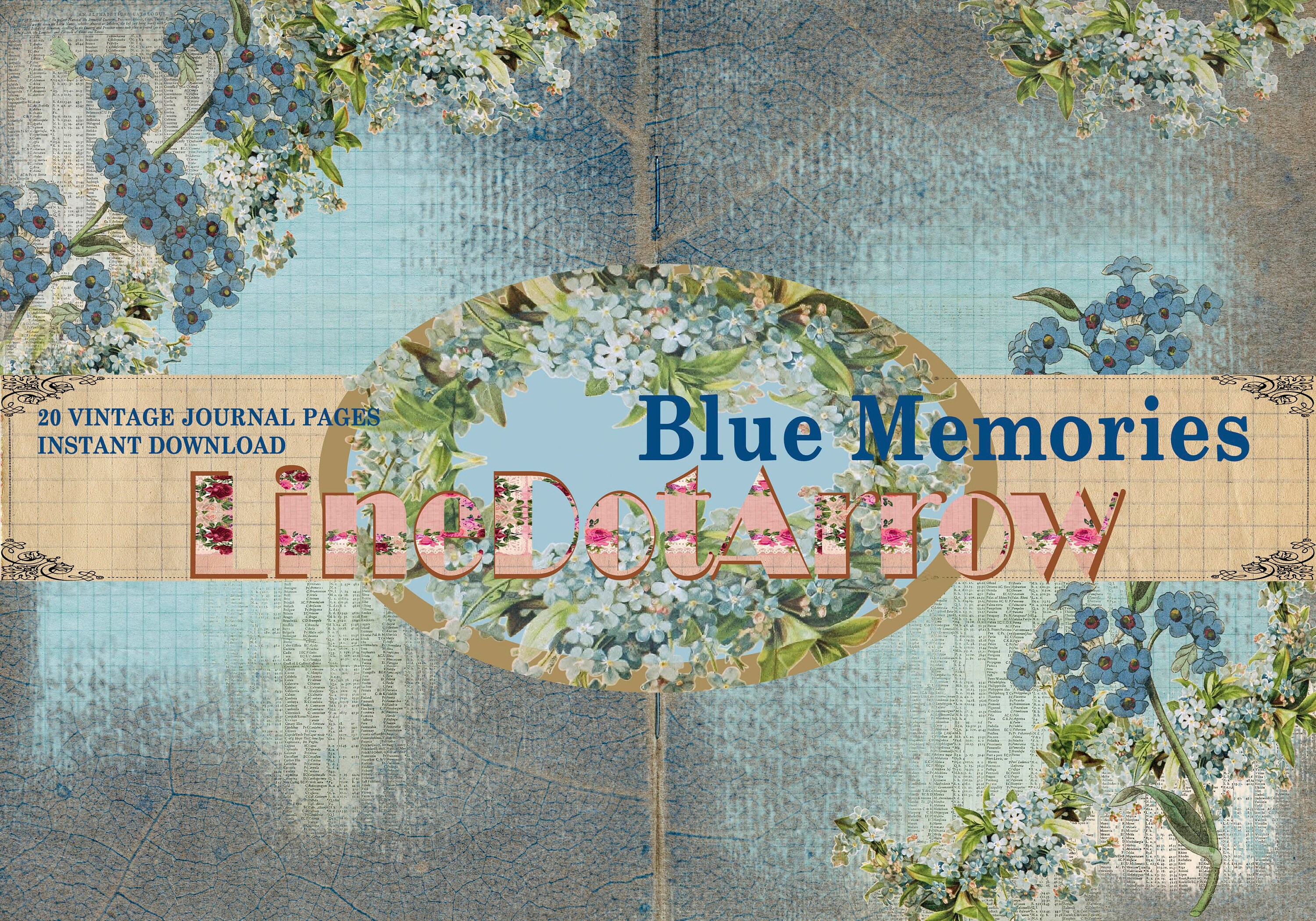 junkjournal【vintage Blue】 Junk Journal Kit Vintage Blue: Vintage Ephemera for Junk