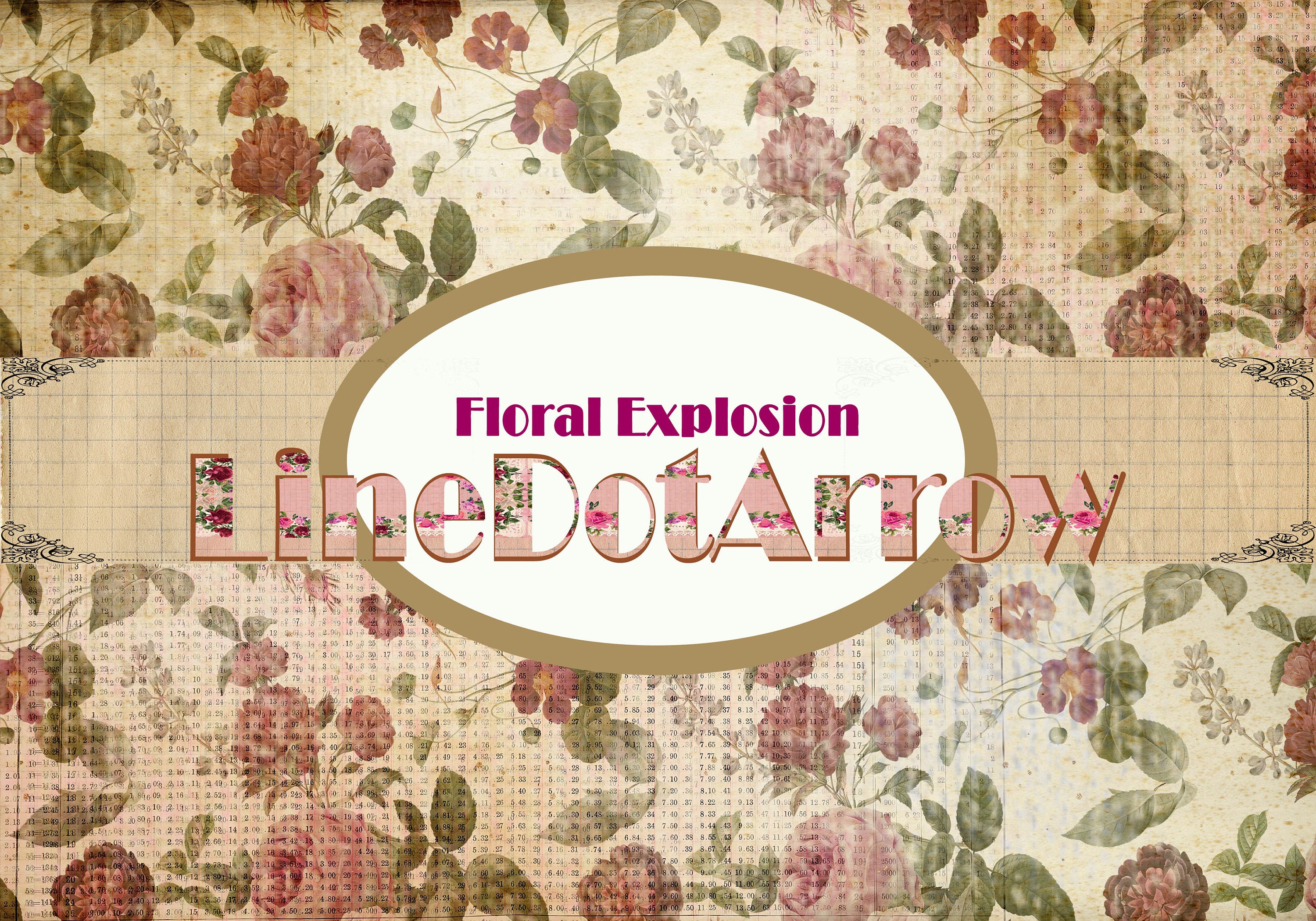 Foral Explosion - ヴィンテージ ジャンク ジャーナル キット 19