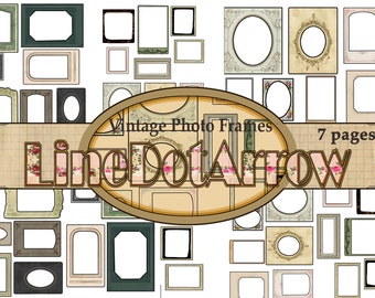 Vintage Photo Frames-7 Pages/Instant Download
