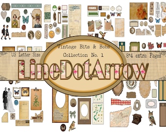 Vintage Bits & Bobs Collection No. 1 – US Letter Size Digital Download (8+4 Pages)