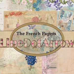 The French Papers/Pagine di diario a tema francese in stile vintage - kit diario spazzatura 22 pagine