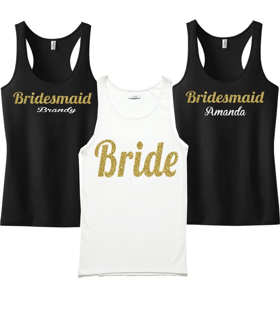 bride and bridesmaid tank tops