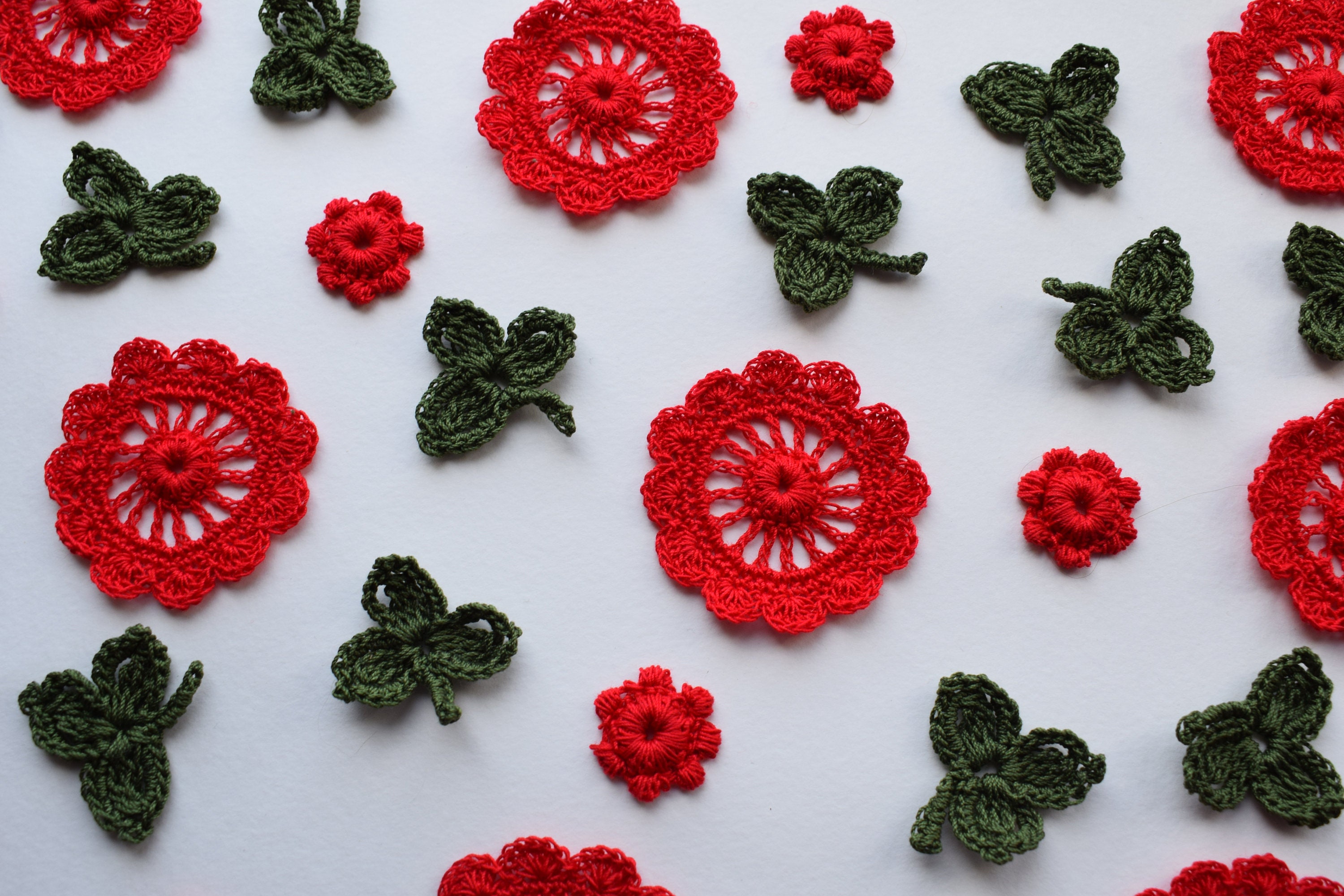 Crochet Red Flower Crocheted Item, Flowers, Monroe, Raspberry