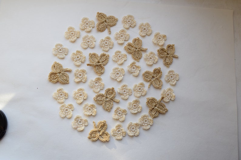 Decor clothes. Sewing applique Crochet flowers