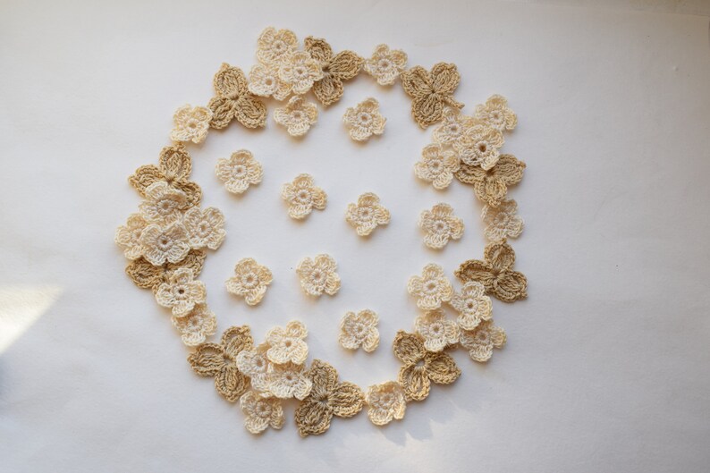 Decor clothes. Sewing applique Crochet flowers