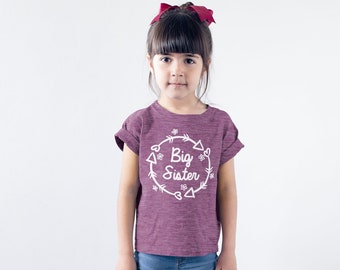 Big Sister Shirt Promoted to Big Sister Big Sis Pregnancy Reveal Gift for Baby Announcement Big Sister Outfit Cute Big Sister girl Kid Tee