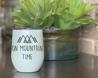 On Mountain Time Insulated Wine Tumbler | Colorado Gift