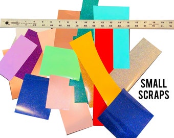 HTV vinyl scraps for crafting, Assorted Vinyl Scraps, Craft Supplies, Cricut Vinyl, T-shirt Vinyl, Heat press vinyl scraps, Glitter vinyl