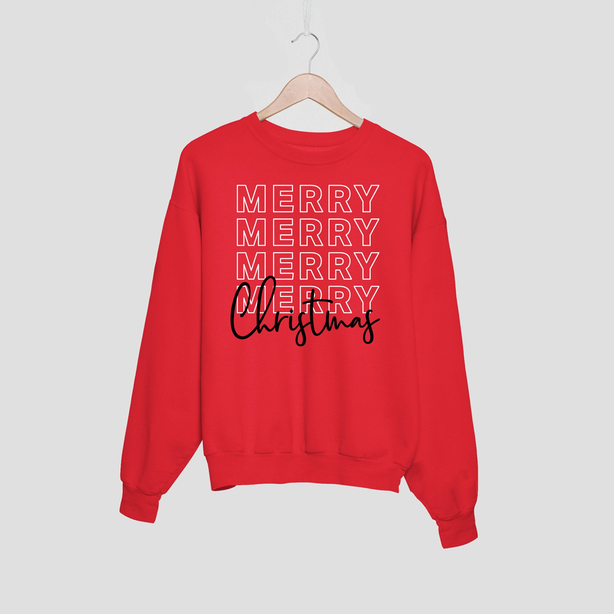 Merry Sweatshirt, Merry Christmas Sweatshirt, Christmas Sweater, Holiday Sweatshirt, Santa Claus