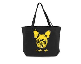 Custom Dog Canvas Tote Bag, Dogger Lover Gift, Pet Drawing Bag, Custom Dog Portrait, Custom Pet Portrait, Gift for Dog Lover, Gift for Cat