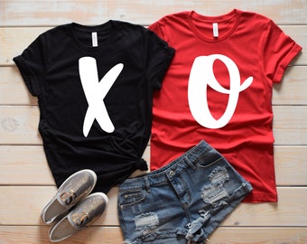 Matching X and O Couples T-Shirts, Valentines Day Gift