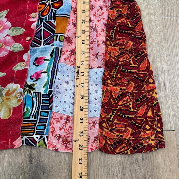 Vintage Sacred Threads Patchwork Boho Hippie Shor… - image 6
