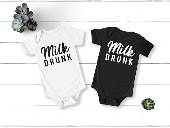 Milk Drunk Tit Faced Funny Shower Gift Idea Infant Baby Baseball Bodysuit 