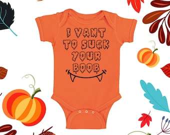 I Vant to Suck your Boob | Newborn Halloween | Baby Girl Halloween | Baby Boy Halloween | Baby Costume | Baby Halloween Outfit | Funny Baby