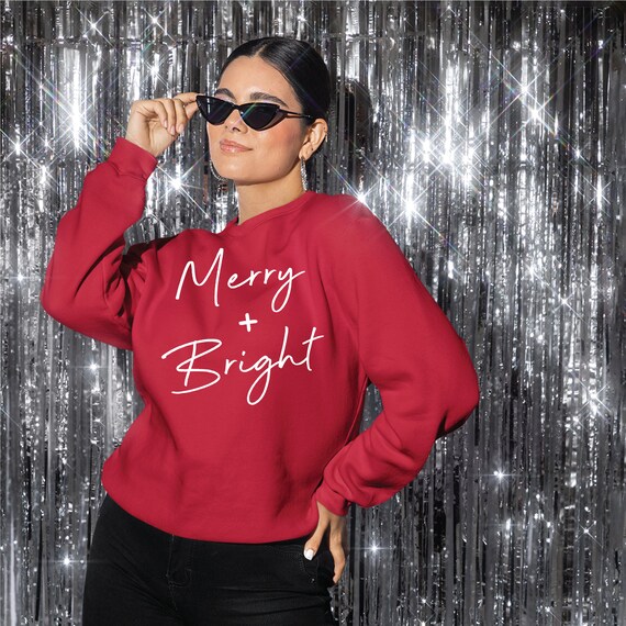 Merry and Bright Sweatshirt Christmas Sweatshirt Santa Baby