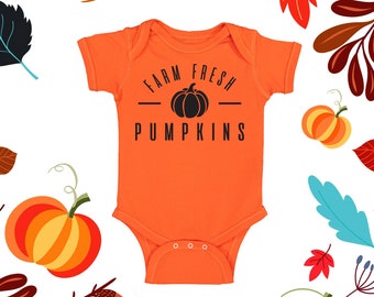 Fresh Farm Pumpkins Kid Shirt, Fall Shirt for Kid, Baby Pumpkin, Kid Pumpkin Shirt, Fall Kid Shirt, Little Pumpkin Shirt, Cute Baby Shirt