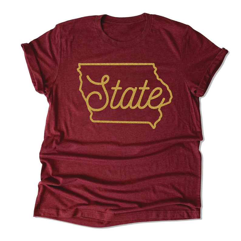 Iowa State Outline Graphic Tee, Game Day Shirt - Etsy