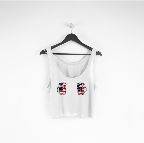 Fourth of July Beer Mug Shirt 4th of July Boob Tank Beer Shirt