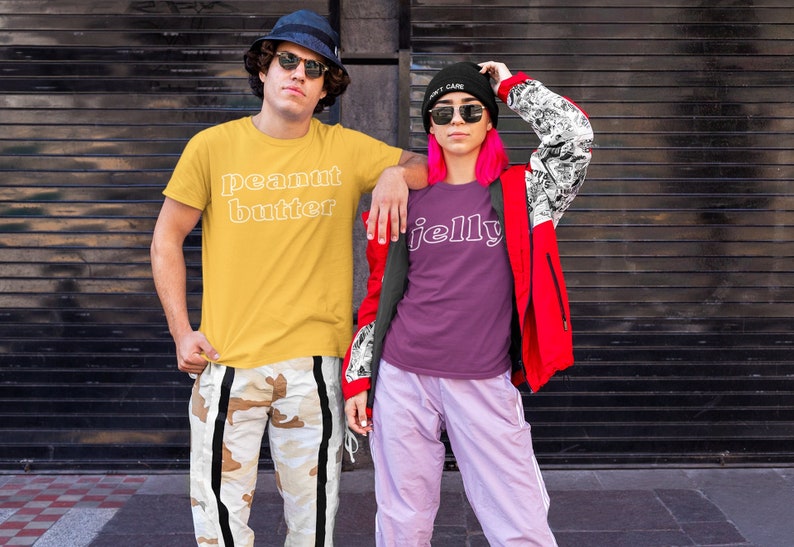 Peanut Butter and Jelly Shirts, PBJ Shirts, Best Friends Shirts, Besties Shirt, Best Friends, Pride Shirts, LGBTQ, Halloween Couple Costumes image 1