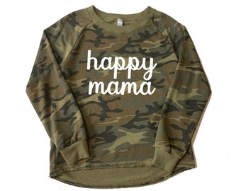 Happy Mama Sweatshirt | Mama Sweatshirt | Cropped Mom Sweatshirt | Blessed Mama Shirt | Mom Life Sweatshirt | Mama Bear | Mother's Day Gift