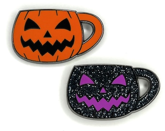 Jack o'Lantern Mug Hard Enamel Pin - Halloween Pumpkin Pin