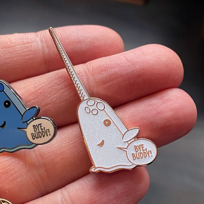 Mr. Narwhal Hard Enamel Pin inspired by the movie Elf Whiteout