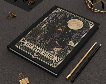 Diario della Strega della Luna, Grimorio del Gatto Nero, Quaderno con copertina rigida dei Tarocchi Celesti, Regalo per Streghe