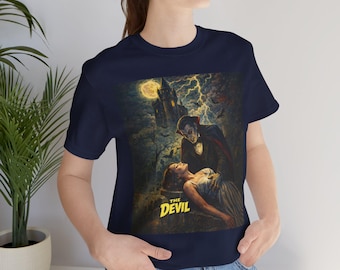 Maglietta con il Diavolo e i Tarocchi / Maglietta vintage con vampiri e mostri horror