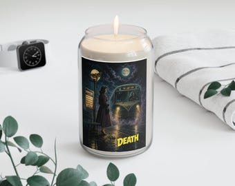 Candela con Tarocchi della Morte / Candela di soia vintage con Mostro Horror