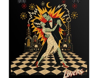 Poster dei Tarocchi degli Amanti / Frankenstein e la Sposa Tango, Copertina dell'album horror retrò