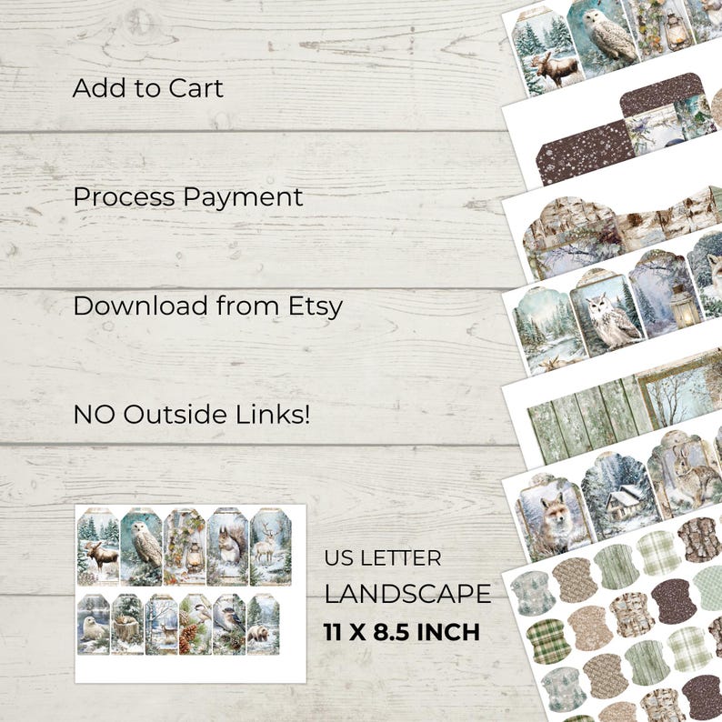 Winter Forest Digital Junk Journal Kit – 32 Pages of Cut-and-create ...