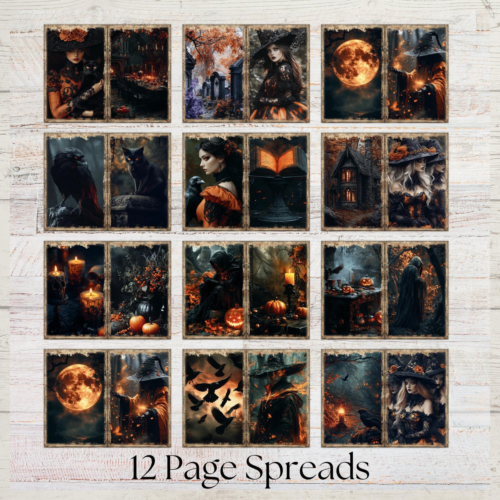 Samhain Night Junk Journal Kit | Digital Halloween Grimoire Printable ...