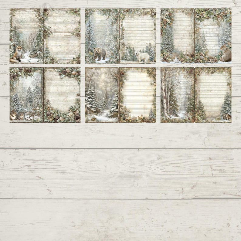 Winter Forest Digital Junk Journal Kit – 32 Pages of Cut-and-create ...