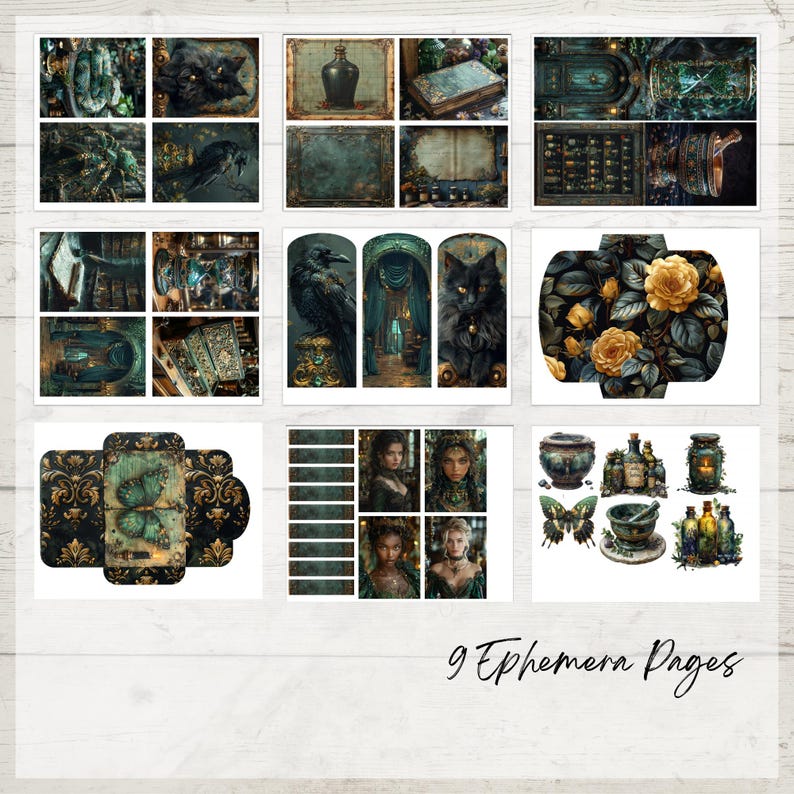 Dark Apothecary Digital Junk Journal Kit Add on | Printable Gothic ...