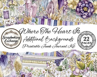 Where the Heart Is – Digital Printable Backgrounds Kit | Home & Garden Theme | Coordinating Add-On