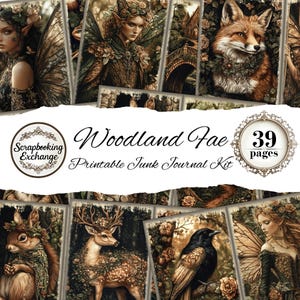 Woodland Fae Junk Journal Printable | 39 Page Digital Kit | Fairy Ephemera, Forest Writing Pages, Junk Journal Kit, Scrapbooking,Fae Journal